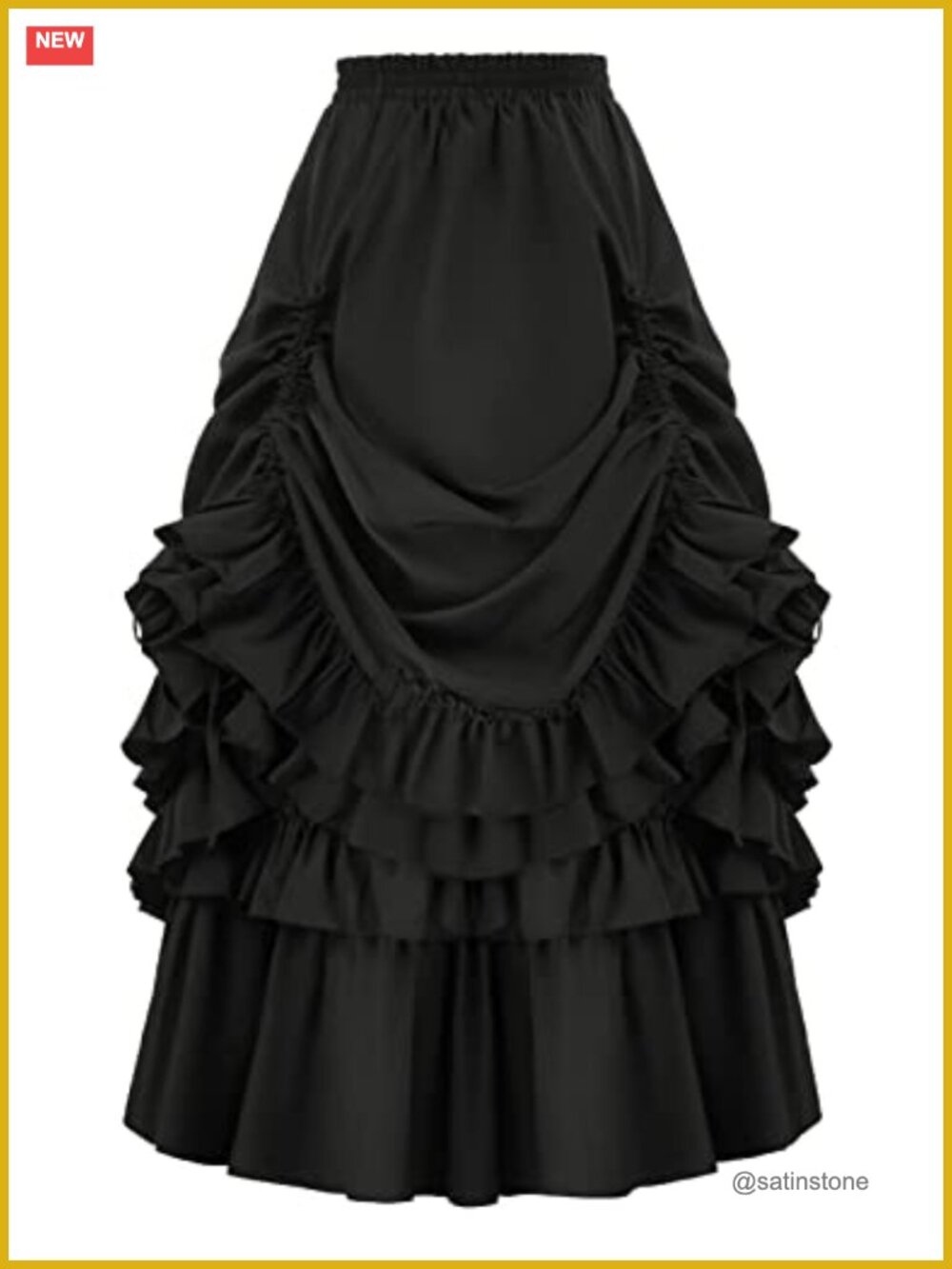 Victorian Skirt Multi-Layer Ruffles High Waist Long Vintage Medieval Renaissance
